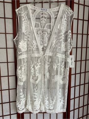 NWT HIPPIE NOMAD White Lace Swimsuit Cover-Up Plus Size 1X